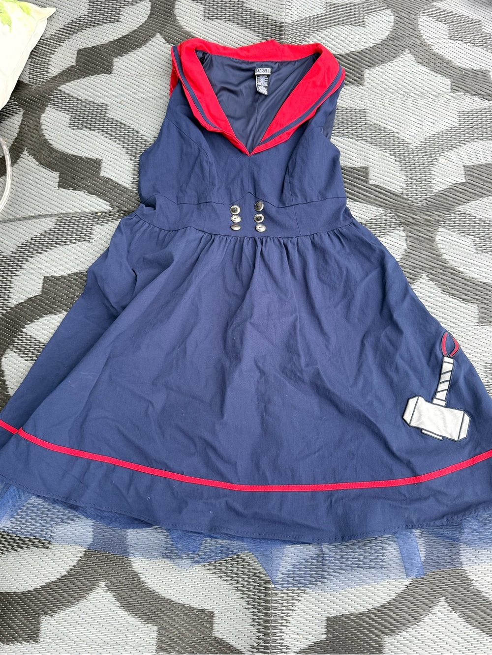 Her Universe Thor Navy and Red Sailor-Inspired Midi Dress - Picture 3 of 8